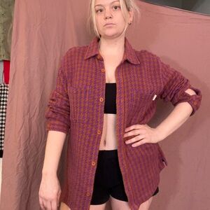 Urban Outfitters Purple and Orange Houndstooth Jacket